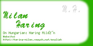 milan haring business card